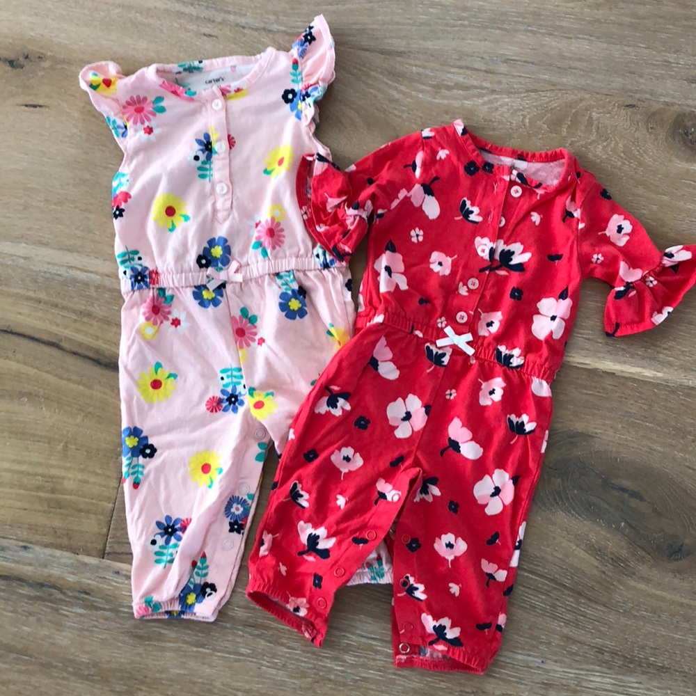 Carters Red and Pink Jumpsuits